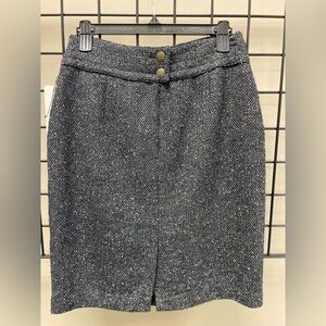 CAbi Charcoal Tweed Pencil Skirt